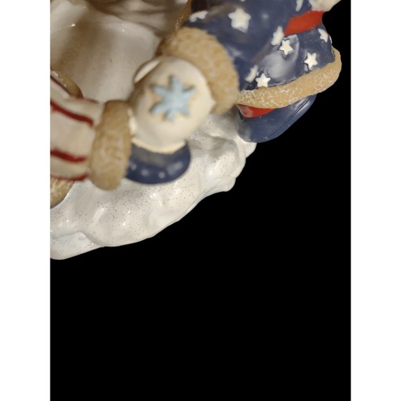 VTG USA Santa Candle Holder Patriotic Christmas 2002 Home Interiors Americana - Picture 6 of 12